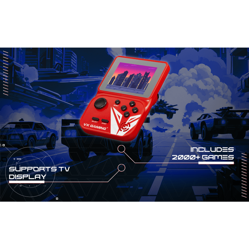 VX Gaming Nostalgia Series Handheld Retro Game Station with 4GB Micro SD - Red - Shopping4Africa