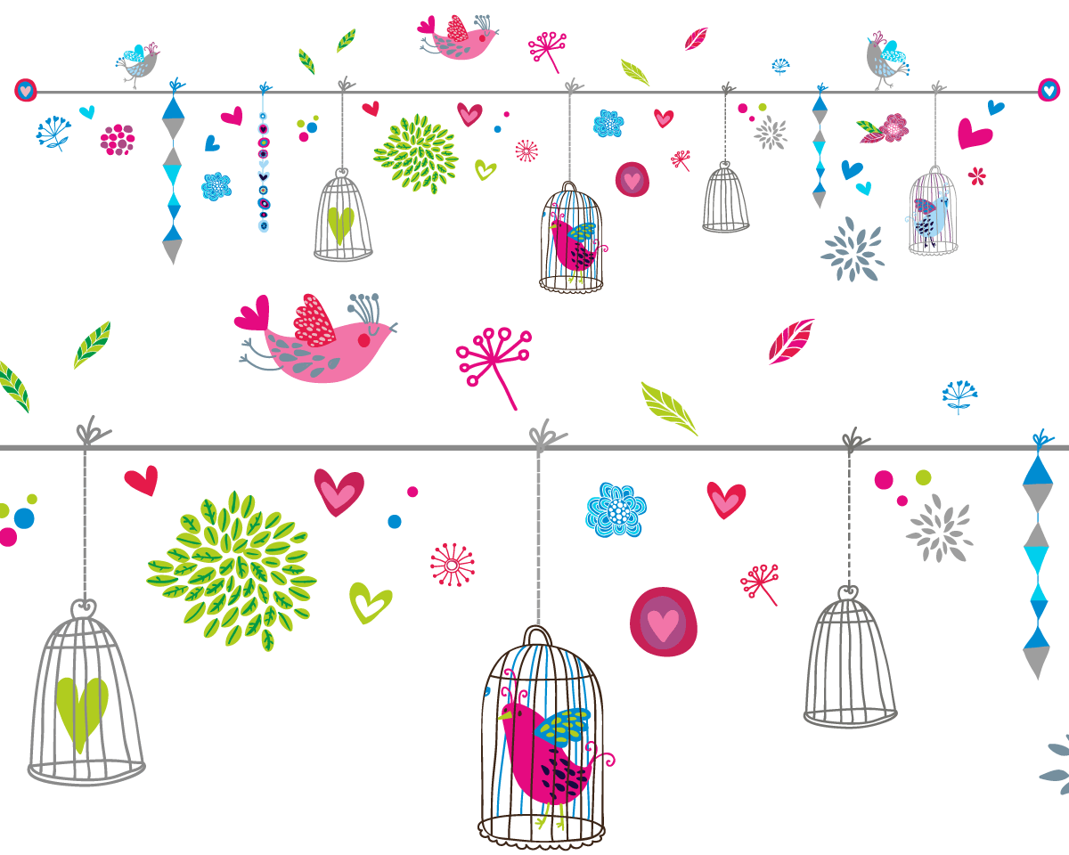 Whimsical Birdcages - Kid's wall stickers