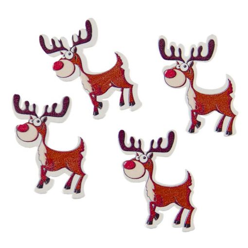 Wood Embellish - Christmas theme - Reindeer (4pc) - Shopping4Africa