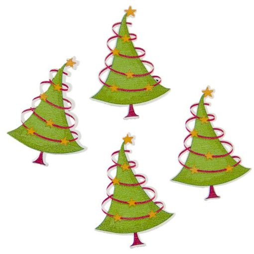 Wood Embellish - Christmas Tree (4pc) - Shopping4Africa