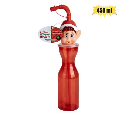 Xmas Elf Water Bottle with straw 450ml 1 - Shopping4Africa