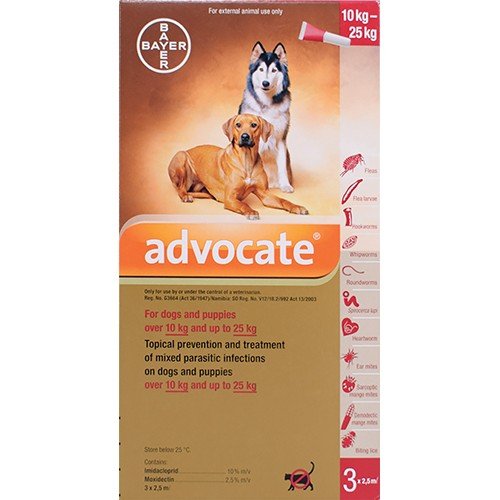 Advocate Large Dog 3x2.5 ml 10-25kg Red - Shopping4Africa