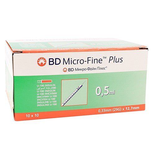 BD Microfine+ U100 0.5ml 29gx 12.7mm 100~ - Shopping4Africa