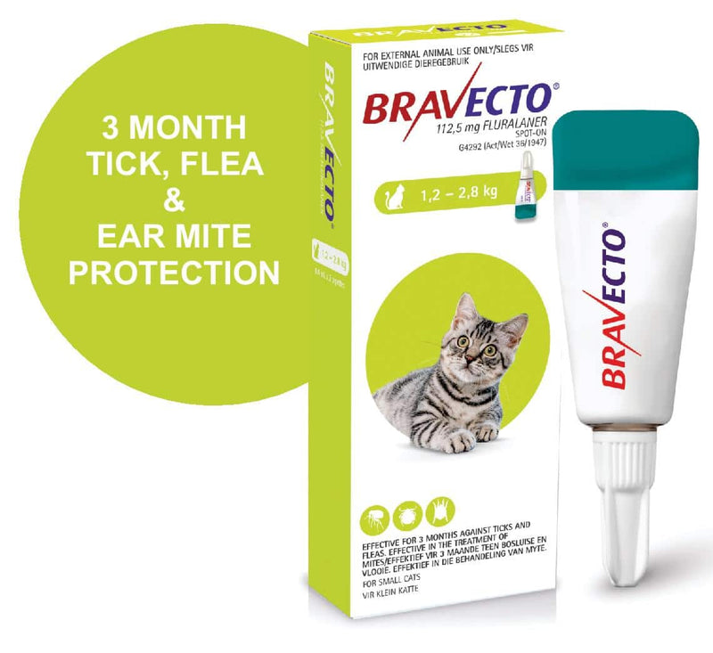 BRAVECTO SPOT-ON CAT Small Lime Green >1.2 - 2.8kg **Expiry 12/2020** - Shopping4Africa