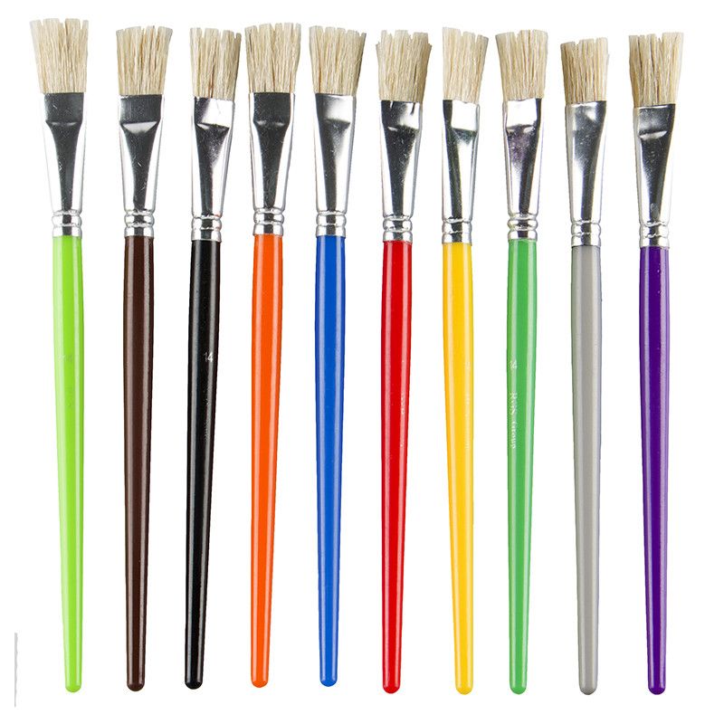 Brushes Coloured - Flat Jumbo 14 (10pc) 10 Colours - Shopping4Africa