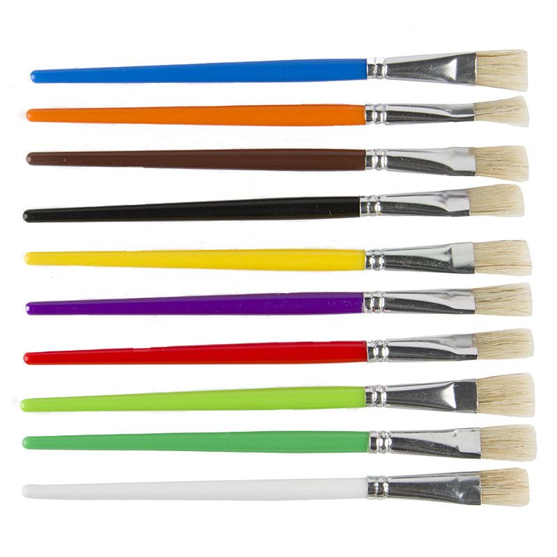 Brushes Coloured - Flat Maxi 12 (10pc) 10 Colours - Shopping4Africa