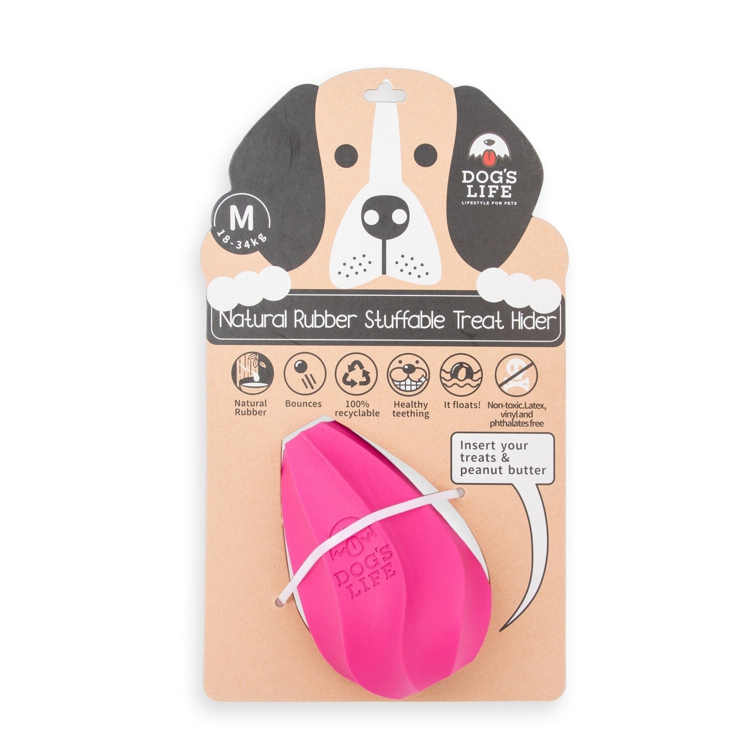 Dog's Life Natural Rubber Stuffable Dog Toy - Shopping4Africa