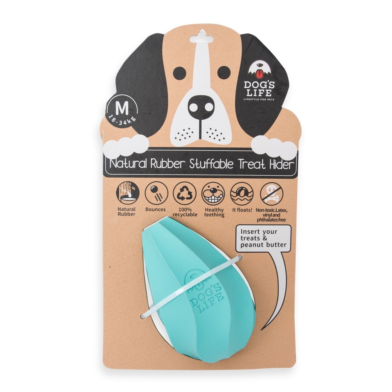 Dog's Life Natural Rubber Stuffable Dog Toy - Shopping4Africa