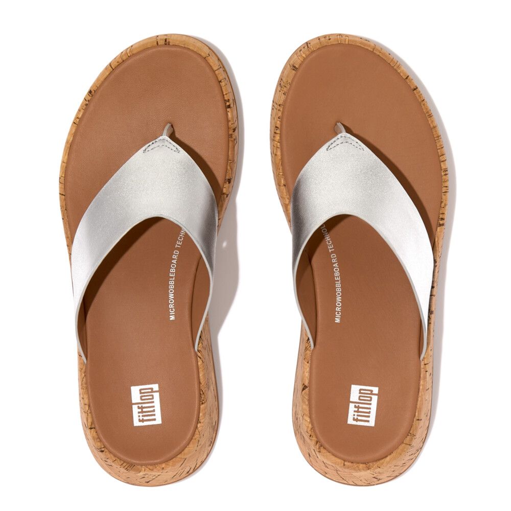 F-Mode Flatform Sandals Silver - Shopping4Africa