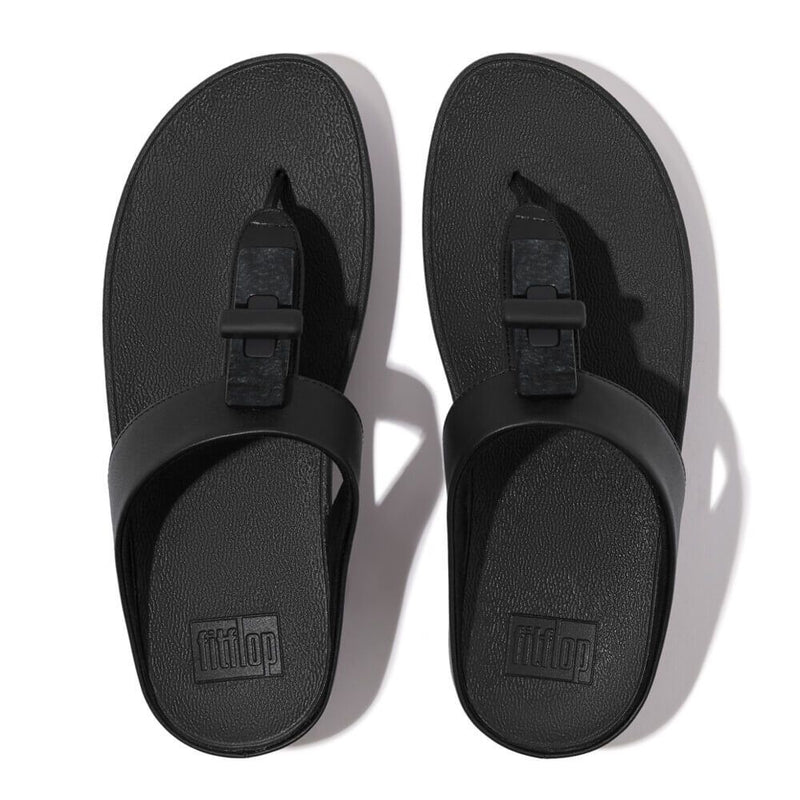 FitFlop Fino Resin-Lock Leather Black - Shopping4Africa