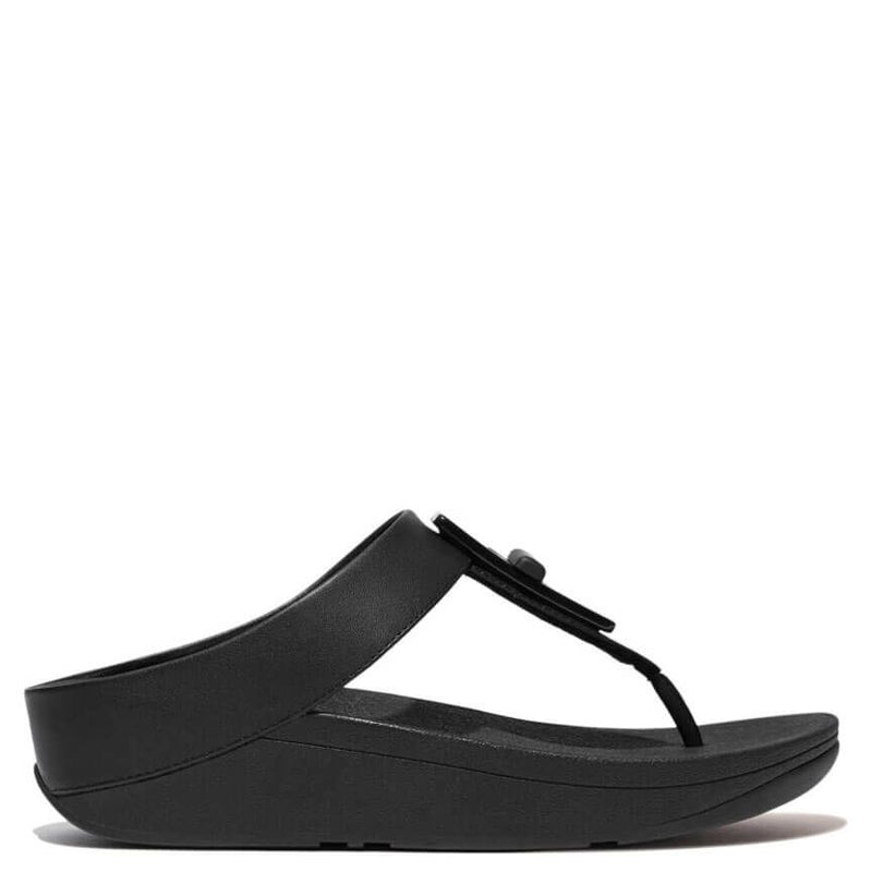 FitFlop Fino Resin-Lock Leather Black - Shopping4Africa