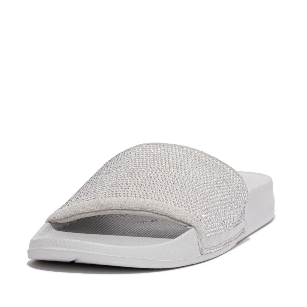 FitFlop iQ Embellished Slides Soft Grey - Shopping4Africa