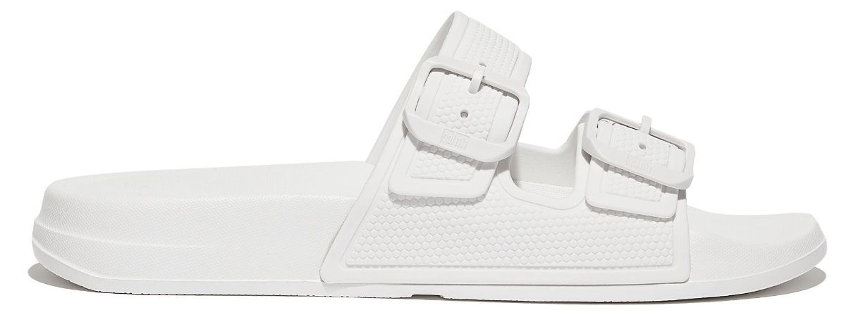 FitFlop iQushion Buckle Slides Urban White - Shopping4Africa