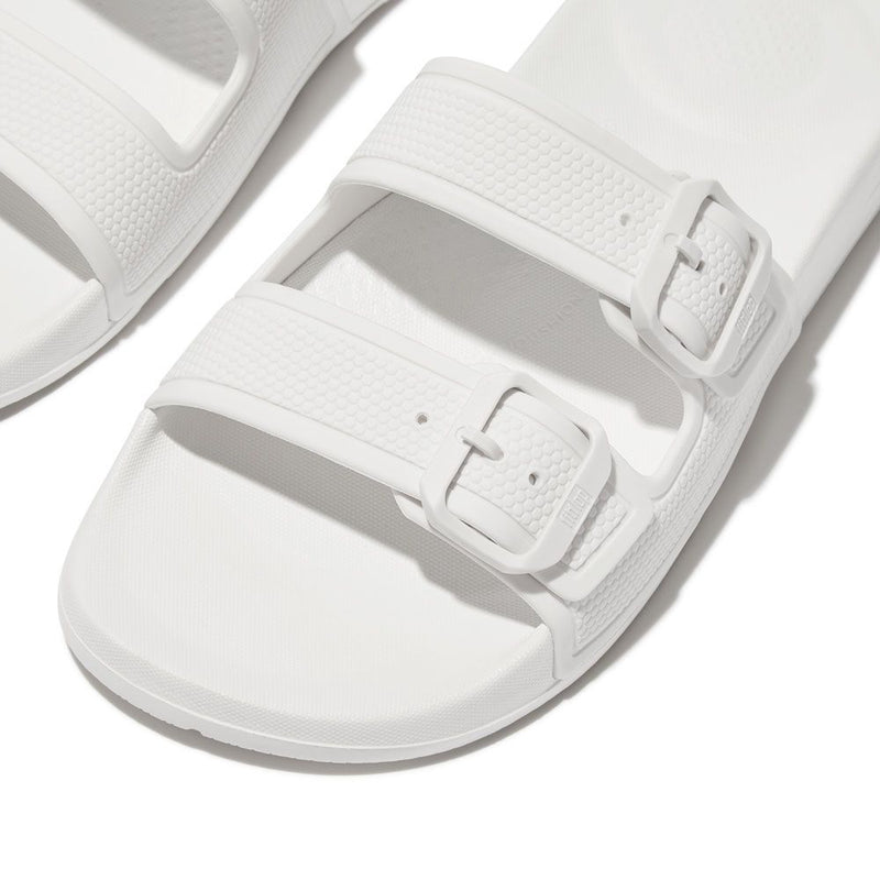 FitFlop iQushion Buckle Slides Urban White - Shopping4Africa