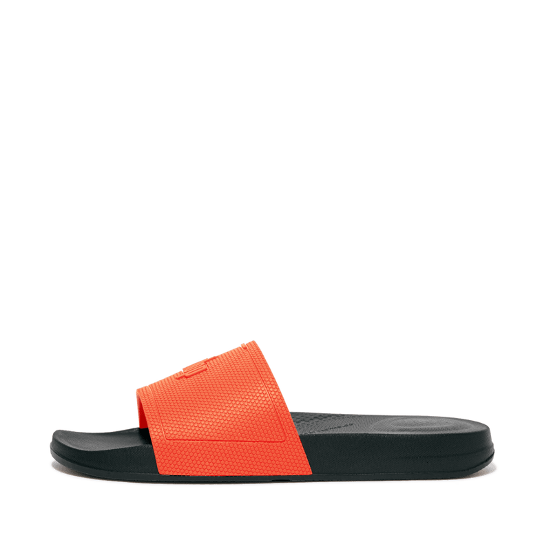 FitFlop iQushion Mens Slides Black/Neon Orange - Shopping4Africa