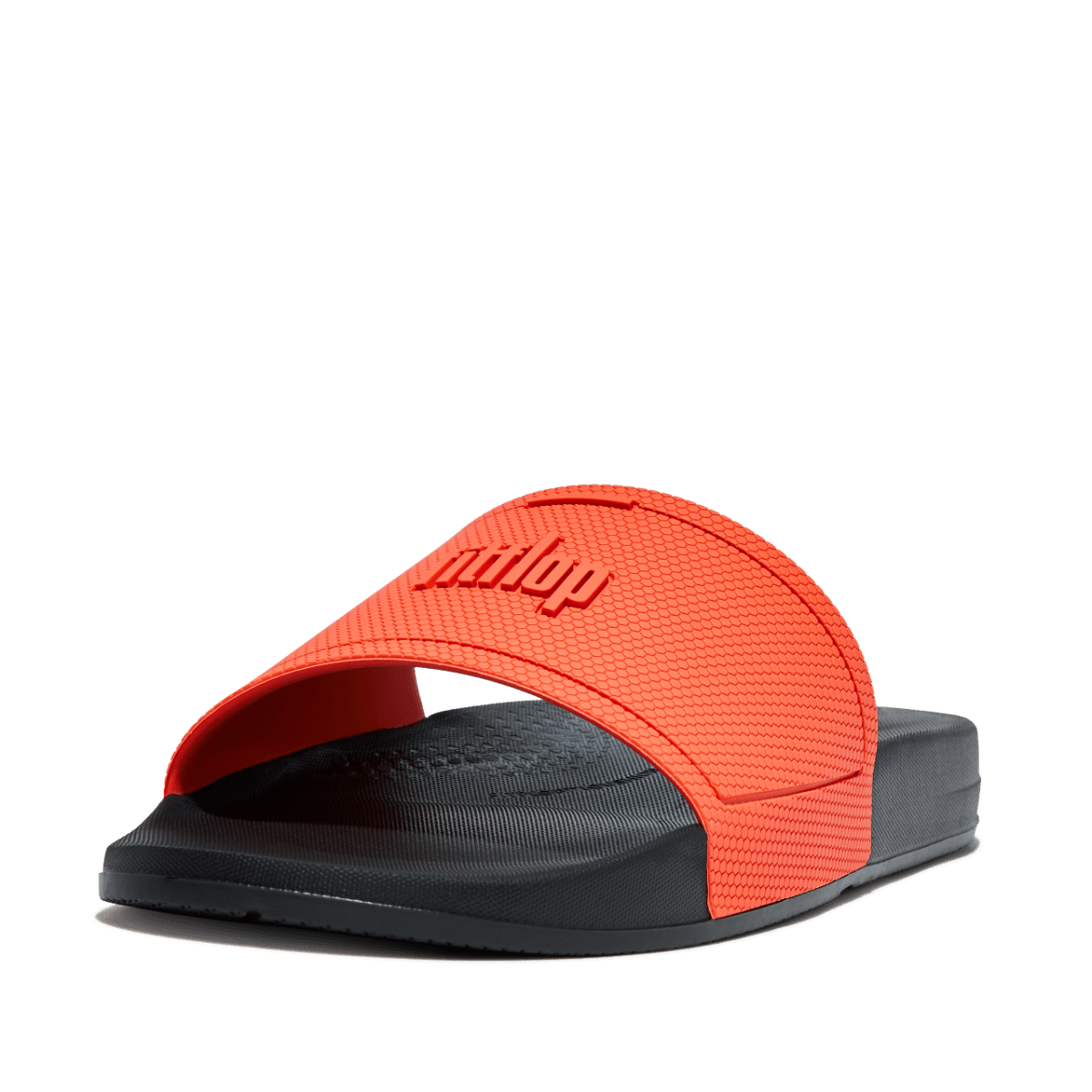 FitFlop iQushion Mens Slides Black/Neon Orange - Shopping4Africa