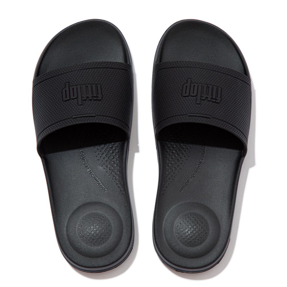 FitFlop Iqushion Slides All Black - Shopping4Africa