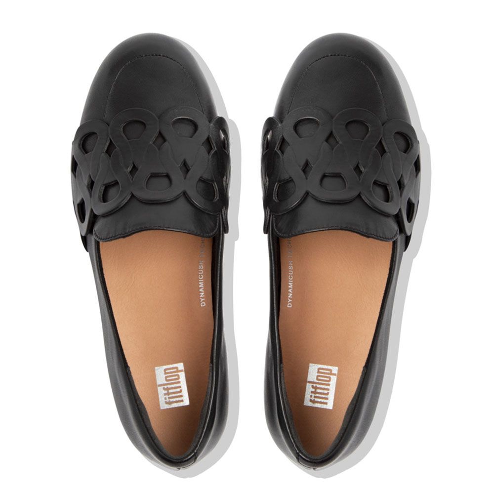 FitFlop Lena Entwined Loops Loafers All Black - Shopping4Africa