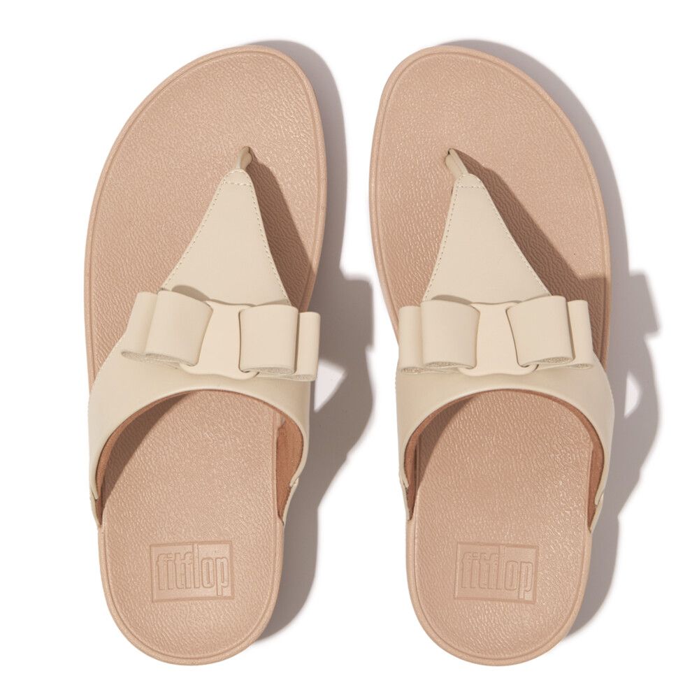 FitFlop Lulu Bow Leather Stone Beige - Shopping4Africa