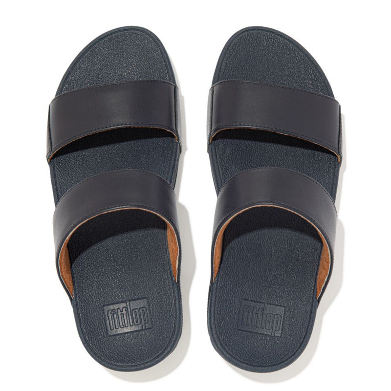 FitFlop Lulu Leather Slides Midnight Navy - Shopping4Africa