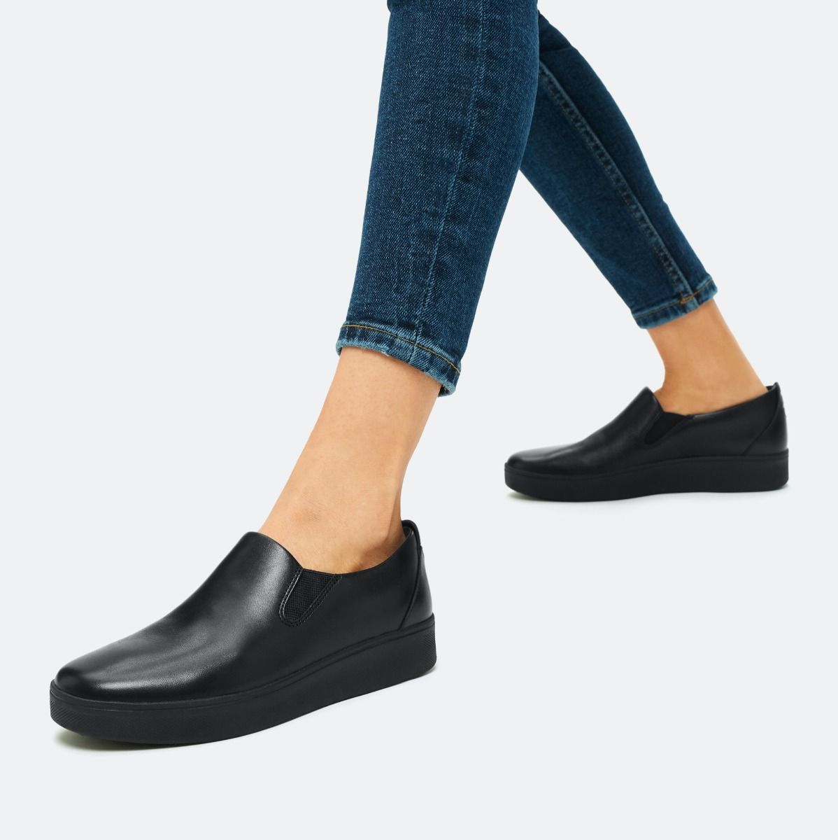 FitFlop Rally Leather Slip On All Black - Shopping4Africa