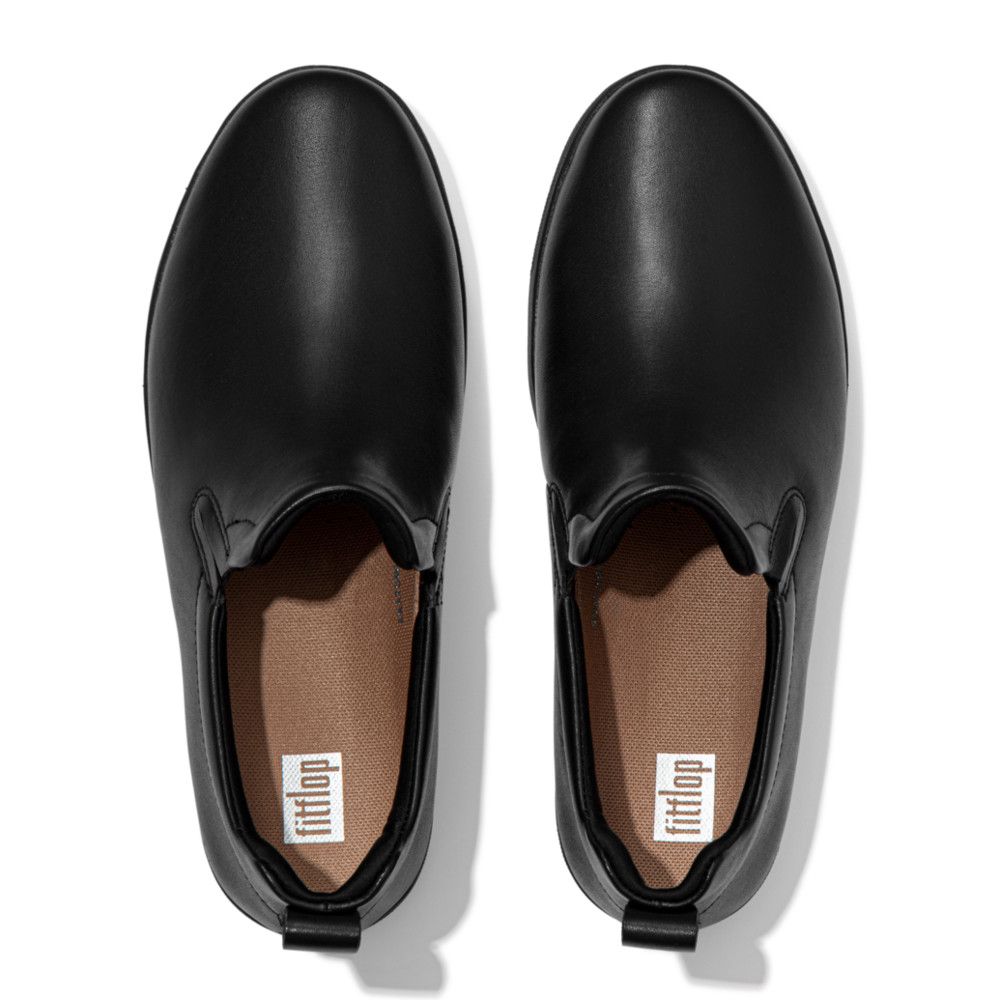 FitFlop Rally Leather Slip On All Black - Shopping4Africa