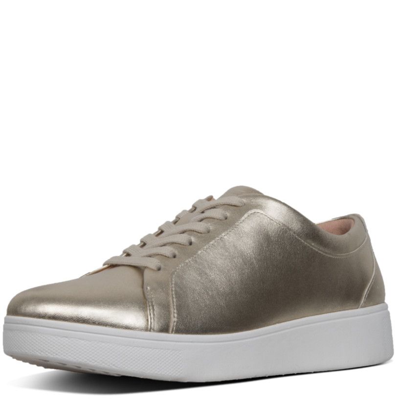 FitFlop Rally Leather Sneakers Platino - Shopping4Africa