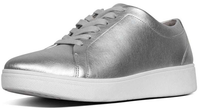 FitFlop Rally Leather Sneakers Silver - Shopping4Africa