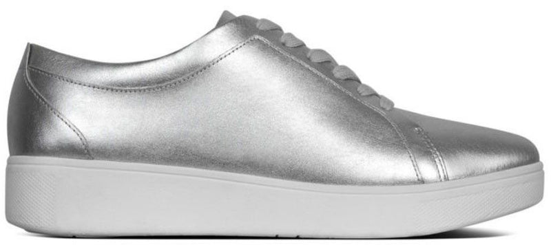 FitFlop Rally Leather Sneakers Silver - Shopping4Africa