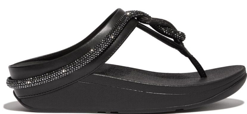 FlipFlop Fino Crystal-Cord Leather Black - Shopping4Africa