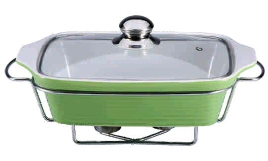 Gourmand rectangle stoneware food warmer Green; WB-35204G - Shopping4Africa