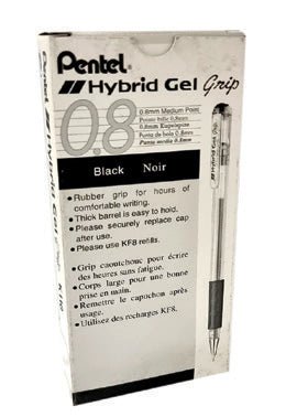 Hybrid Pen Rollerball Gel Grip 0,8mm Black 12’s - Shopping4Africa