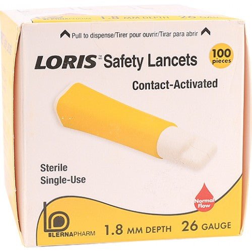Lancet safety loris yellow 100 1.8mmx2.6g - Shopping4Africa