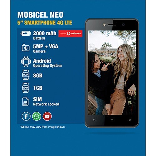 Mobicel Neo LTE Gold Vodacom 5" Smartphone 4G - Shopping4Africa