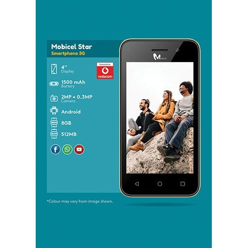 Mobicel Star Gradient Gold Smartphone 3G 8GB Vodacom - Shopping4Africa