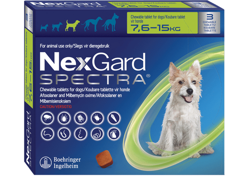 NEXGARD SPECTRA Green 3 chews Medium 7.5-15kg - Shopping4Africa