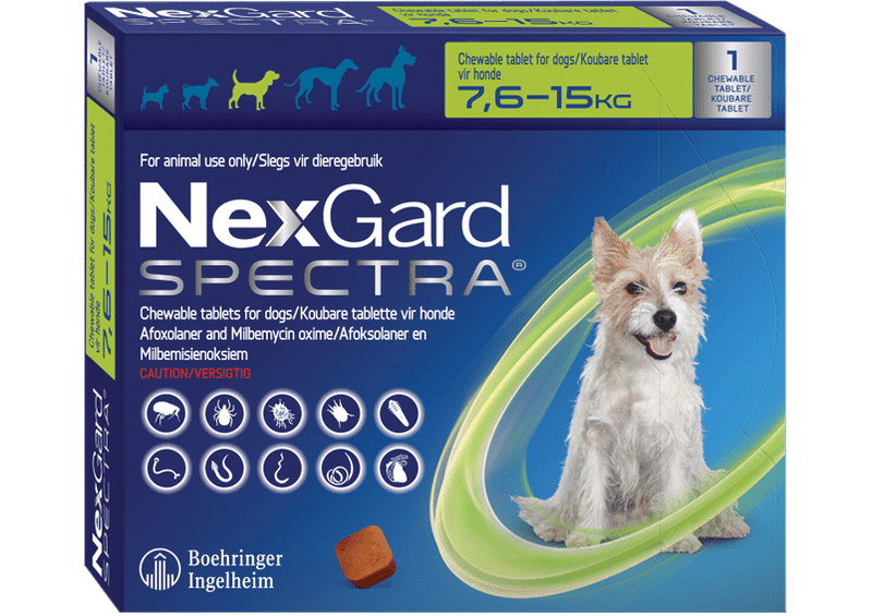 NEXGARD SPECTRA Green Single chew Medium 7.6-15kg - Shopping4Africa