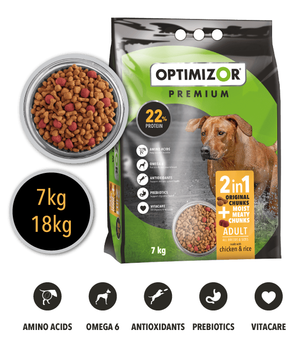 OPTIMIZOR PREM ADUL 2IN1 MOIST MEAT@18KG - Shopping4Africa