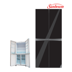 Sunbeam 495L 4 Door Refrigerator with Black Glass Finish SFR-495MB - Shopping4Africa
