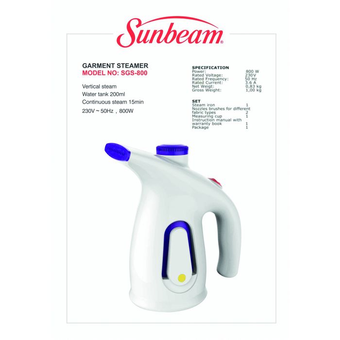 Sunbeam Clothes Steamer SGS-800 - Shopping4Africa