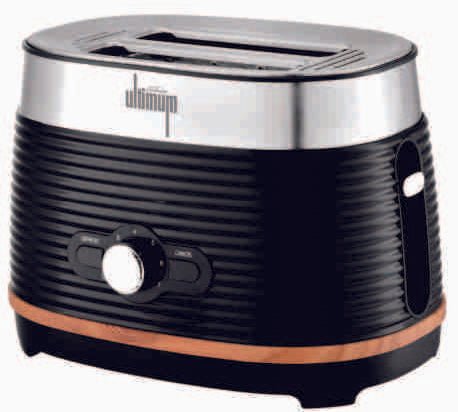Sunbeam Ultimum S/S Black Ribbed + Wood Trim Effect Toaster SUTTR-2800 - Shopping4Africa