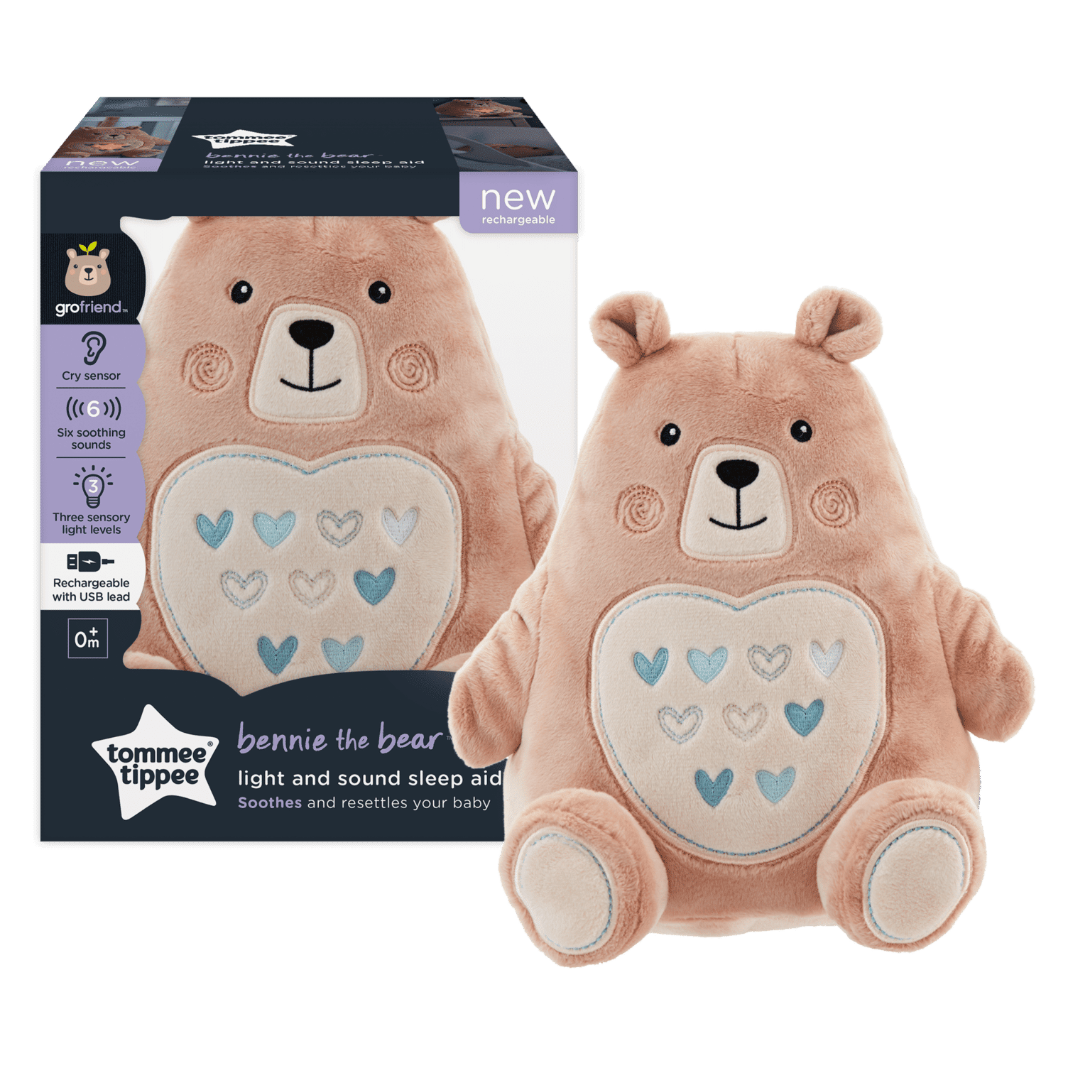 Tommee Tippee Grofriend Rechargeable Bennie The Bear Light & Sound Sleep Aid - Shopping4Africa