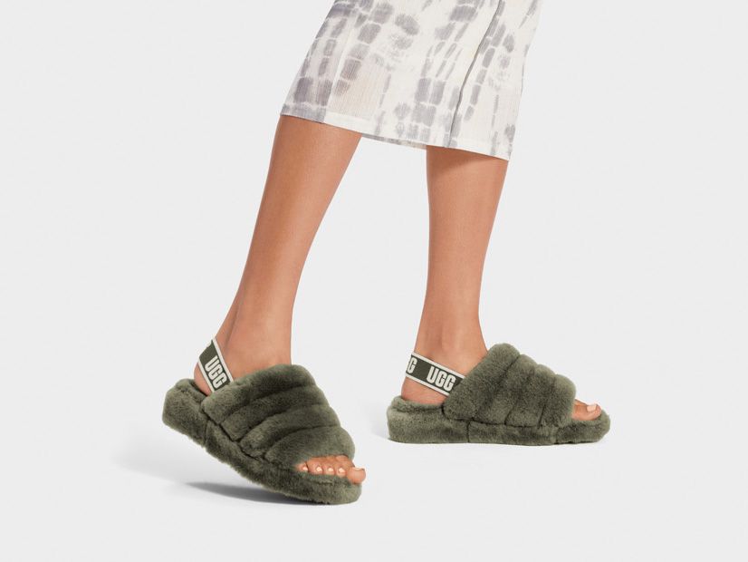 UGG Fluff Yeah Slide Burn Olive - Shopping4Africa