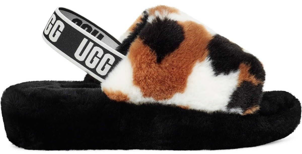 UGG Fluff Yeah Slide Cow Print Black - Shopping4Africa