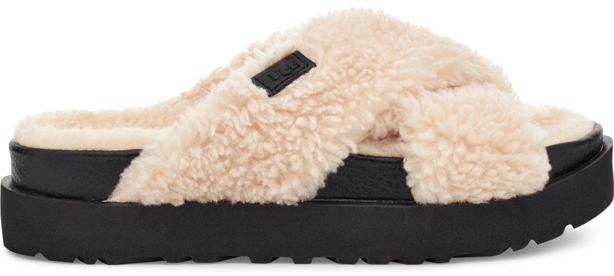 UGG Fuzz Sugar Cross Slide Natural - Shopping4Africa